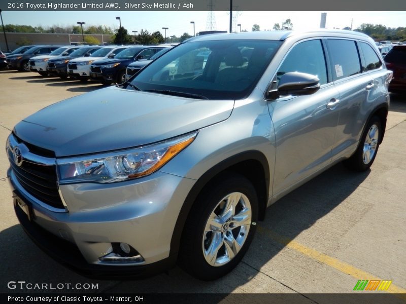 Silver Sky Metallic / Ash 2016 Toyota Highlander Limited AWD