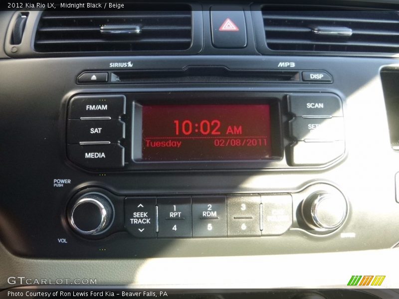 Midnight Black / Beige 2012 Kia Rio LX