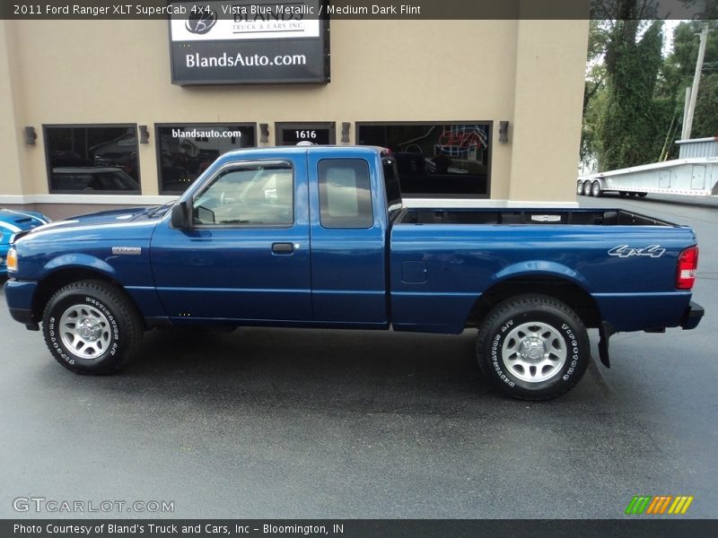 Vista Blue Metallic / Medium Dark Flint 2011 Ford Ranger XLT SuperCab 4x4