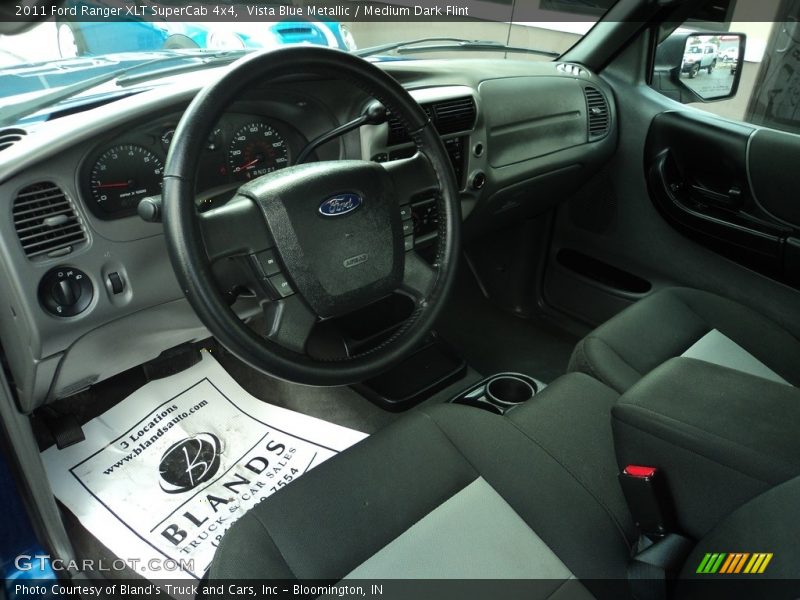 Vista Blue Metallic / Medium Dark Flint 2011 Ford Ranger XLT SuperCab 4x4