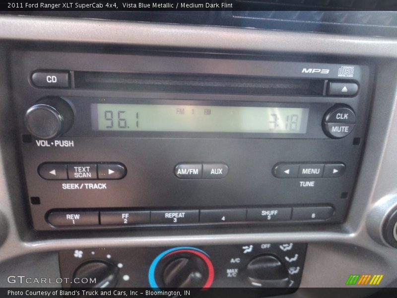 Vista Blue Metallic / Medium Dark Flint 2011 Ford Ranger XLT SuperCab 4x4