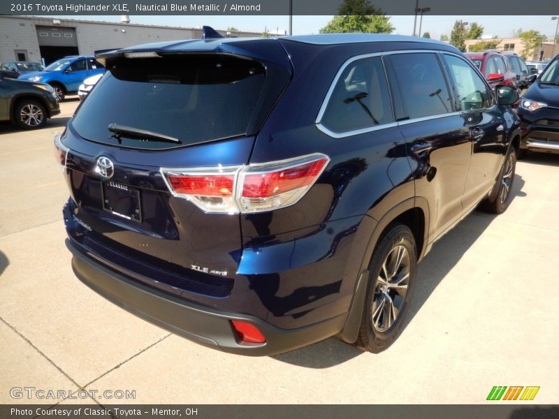 Nautical Blue Metallic / Almond 2016 Toyota Highlander XLE