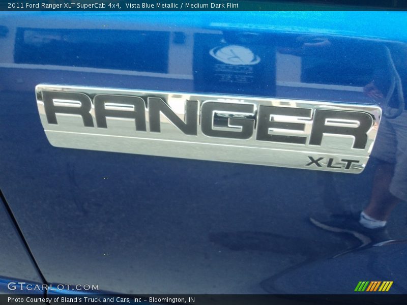 Vista Blue Metallic / Medium Dark Flint 2011 Ford Ranger XLT SuperCab 4x4