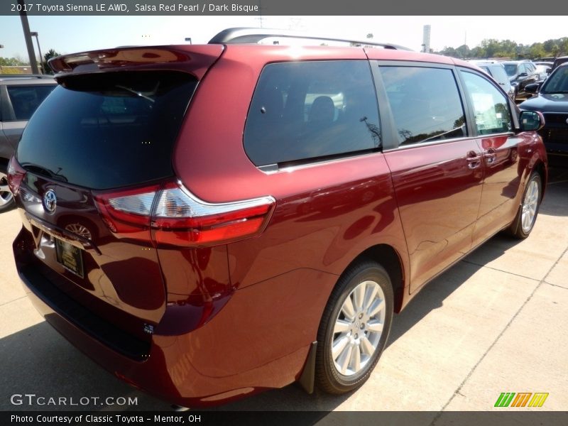 Salsa Red Pearl / Dark Bisque 2017 Toyota Sienna LE AWD