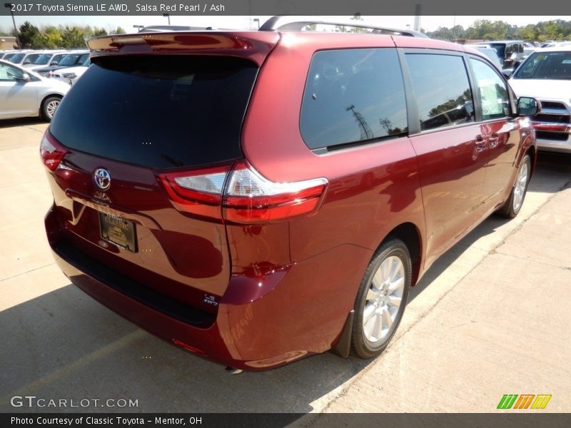 Salsa Red Pearl / Ash 2017 Toyota Sienna LE AWD