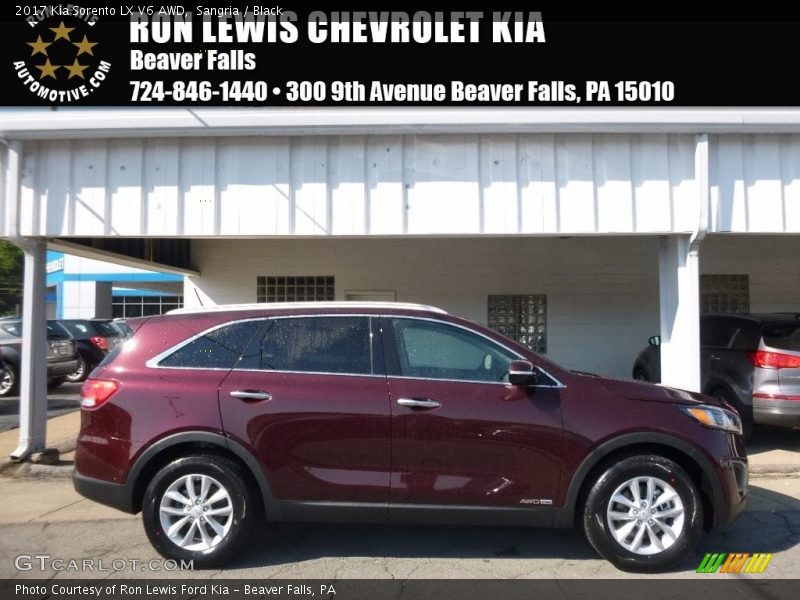 Sangria / Black 2017 Kia Sorento LX V6 AWD