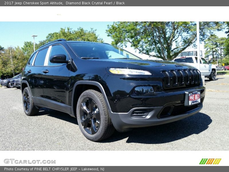 Diamond Black Crystal Pearl / Black 2017 Jeep Cherokee Sport Altitude