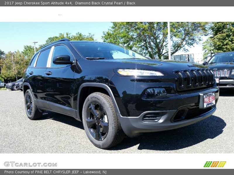 Diamond Black Crystal Pearl / Black 2017 Jeep Cherokee Sport Altitude 4x4