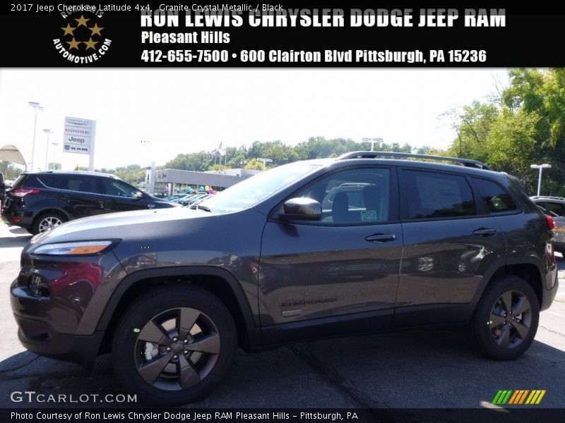 Granite Crystal Metallic / Black 2017 Jeep Cherokee Latitude 4x4