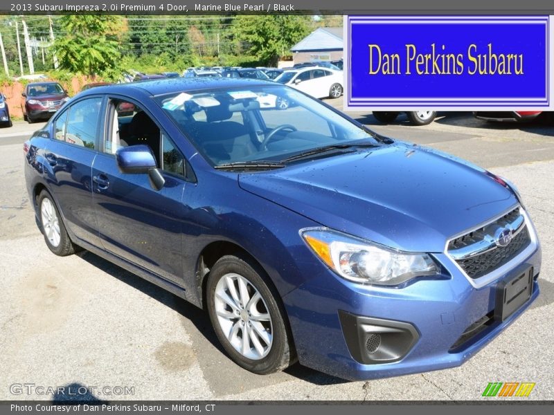 Marine Blue Pearl / Black 2013 Subaru Impreza 2.0i Premium 4 Door