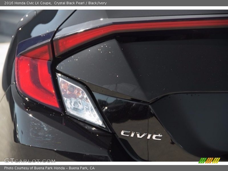 Crystal Black Pearl / Black/Ivory 2016 Honda Civic LX Coupe
