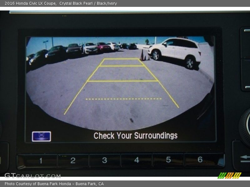 Crystal Black Pearl / Black/Ivory 2016 Honda Civic LX Coupe