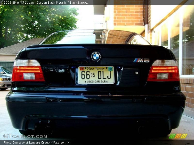 Carbon Black Metallic / Black Nappa 2003 BMW M5 Sedan