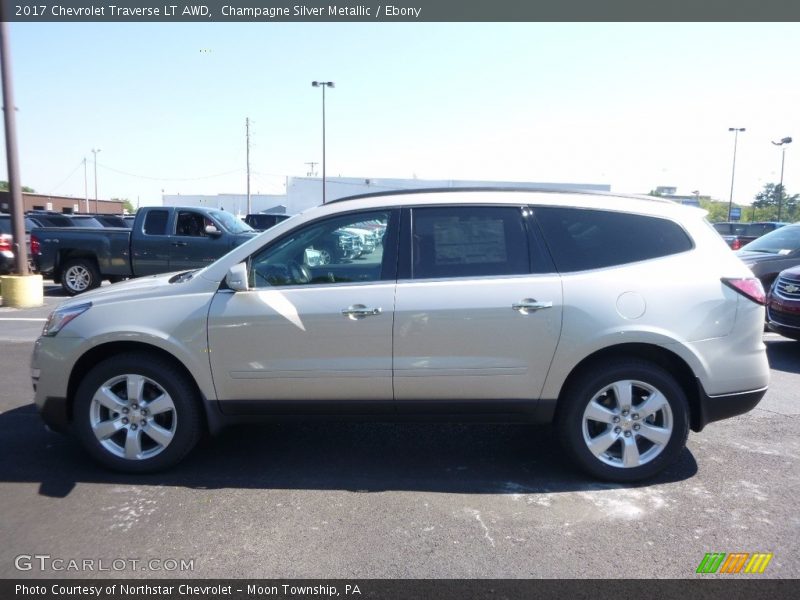Champagne Silver Metallic / Ebony 2017 Chevrolet Traverse LT AWD