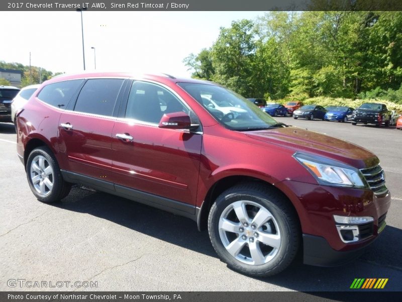 Siren Red Tintcoat / Ebony 2017 Chevrolet Traverse LT AWD