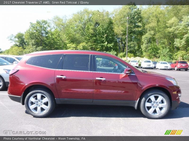 Siren Red Tintcoat / Ebony 2017 Chevrolet Traverse LT AWD
