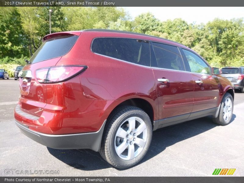 Siren Red Tintcoat / Ebony 2017 Chevrolet Traverse LT AWD