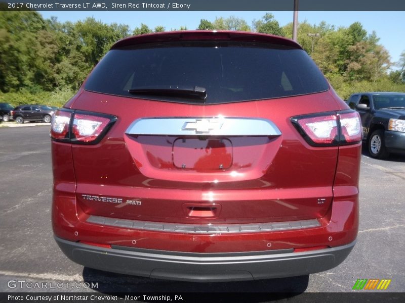 Siren Red Tintcoat / Ebony 2017 Chevrolet Traverse LT AWD