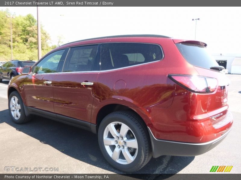 Siren Red Tintcoat / Ebony 2017 Chevrolet Traverse LT AWD