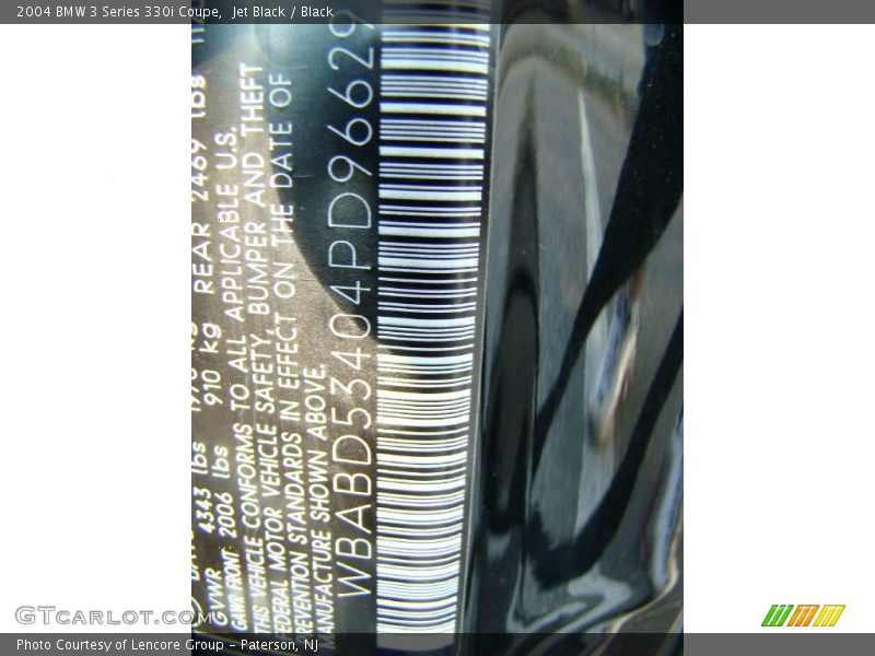 Jet Black / Black 2004 BMW 3 Series 330i Coupe