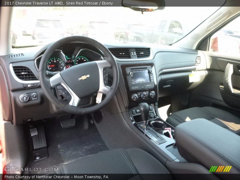 Siren Red Tintcoat / Ebony 2017 Chevrolet Traverse LT AWD