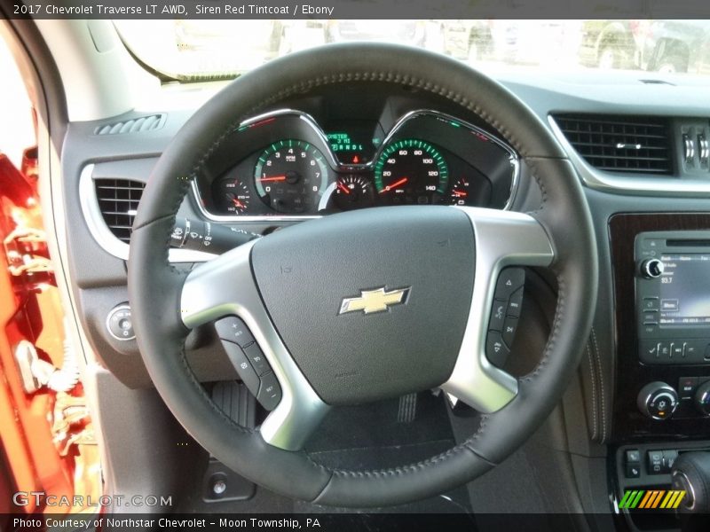 Siren Red Tintcoat / Ebony 2017 Chevrolet Traverse LT AWD