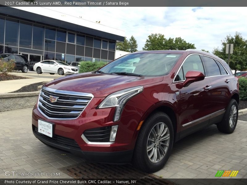 Red Passion Tintcoat / Sahara Beige 2017 Cadillac XT5 Luxury AWD