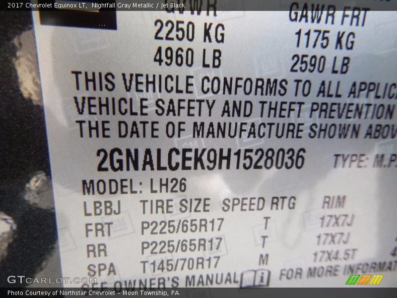 Nightfall Gray Metallic / Jet Black 2017 Chevrolet Equinox LT