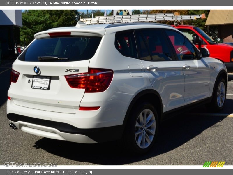 Alpine White / Saddle Brown 2016 BMW X3 xDrive28i