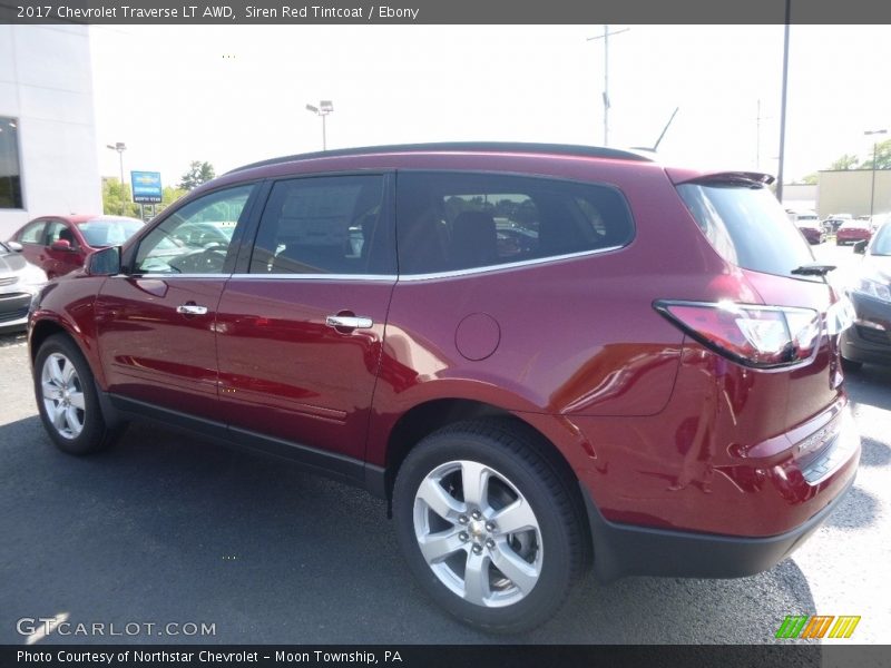 Siren Red Tintcoat / Ebony 2017 Chevrolet Traverse LT AWD