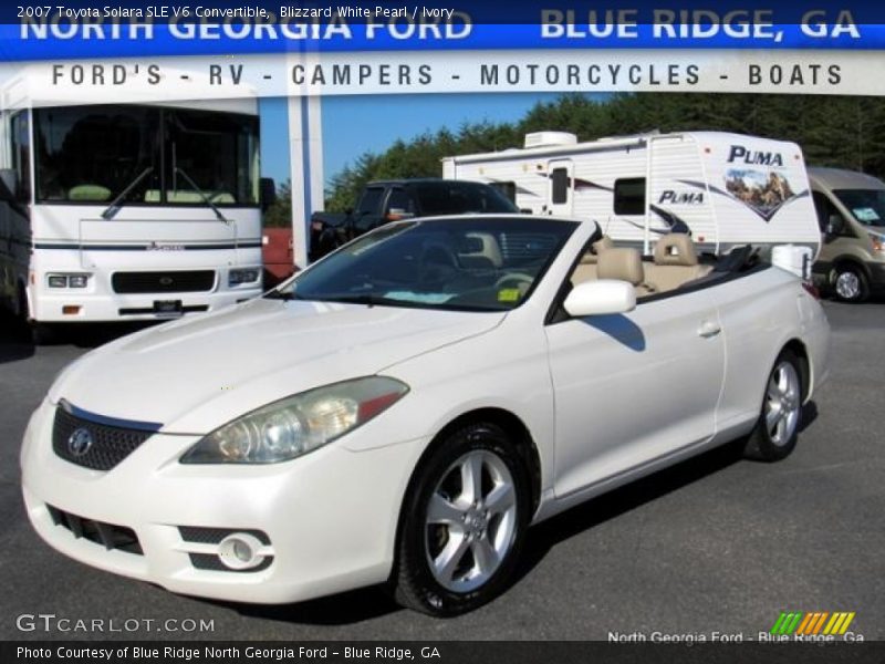Blizzard White Pearl / Ivory 2007 Toyota Solara SLE V6 Convertible