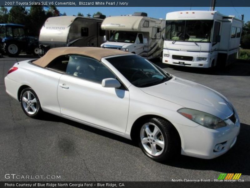 Blizzard White Pearl / Ivory 2007 Toyota Solara SLE V6 Convertible
