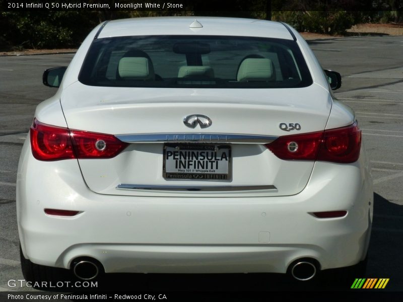 Moonlight White / Stone 2014 Infiniti Q 50 Hybrid Premium