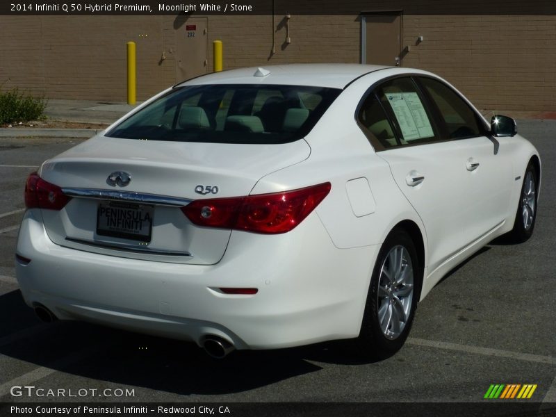 Moonlight White / Stone 2014 Infiniti Q 50 Hybrid Premium