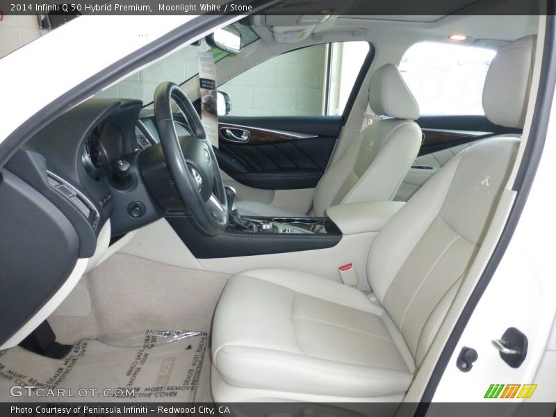 Moonlight White / Stone 2014 Infiniti Q 50 Hybrid Premium