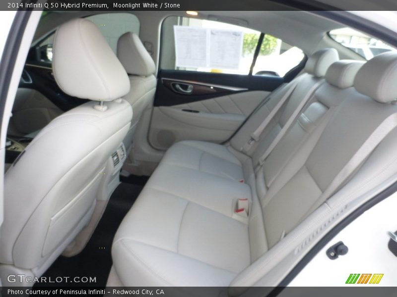 Moonlight White / Stone 2014 Infiniti Q 50 Hybrid Premium