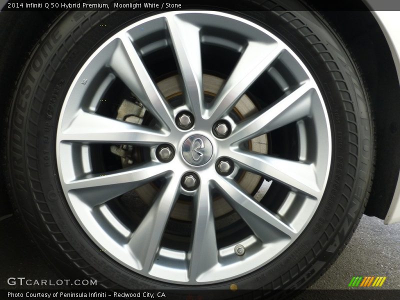 Moonlight White / Stone 2014 Infiniti Q 50 Hybrid Premium