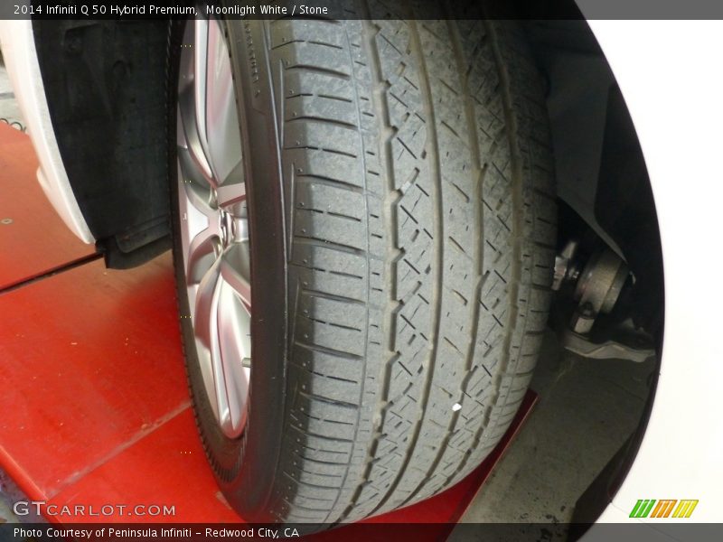 Moonlight White / Stone 2014 Infiniti Q 50 Hybrid Premium