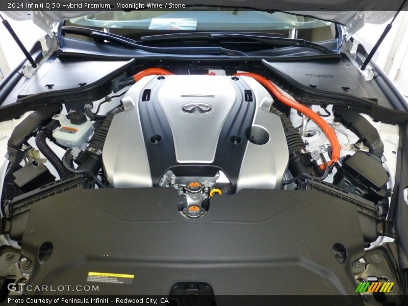 Moonlight White / Stone 2014 Infiniti Q 50 Hybrid Premium