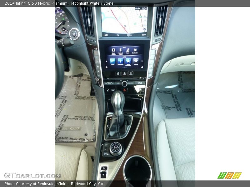 Moonlight White / Stone 2014 Infiniti Q 50 Hybrid Premium