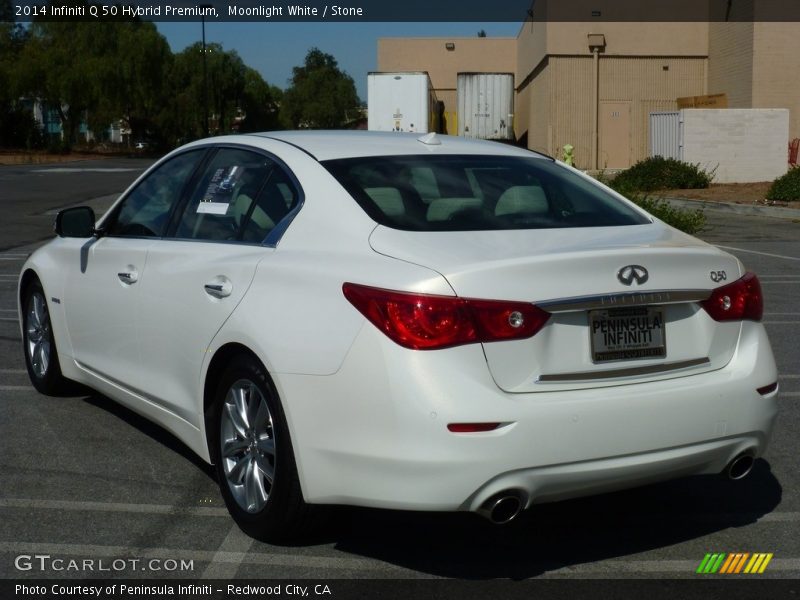 Moonlight White / Stone 2014 Infiniti Q 50 Hybrid Premium