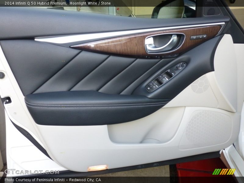 Moonlight White / Stone 2014 Infiniti Q 50 Hybrid Premium