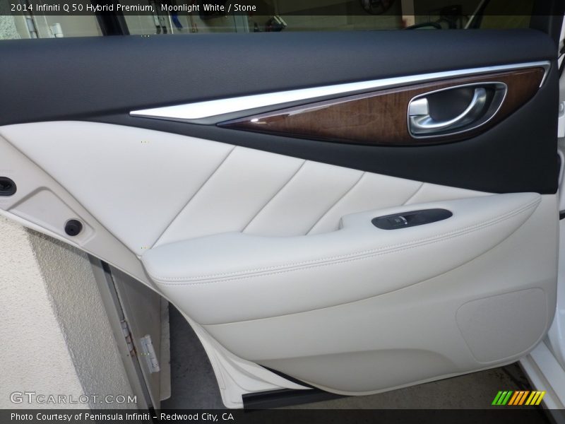 Moonlight White / Stone 2014 Infiniti Q 50 Hybrid Premium