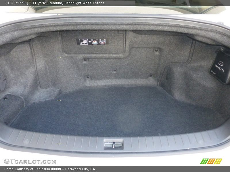 Moonlight White / Stone 2014 Infiniti Q 50 Hybrid Premium