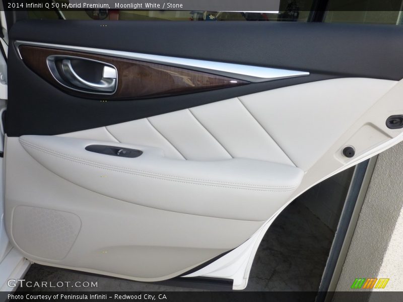 Moonlight White / Stone 2014 Infiniti Q 50 Hybrid Premium