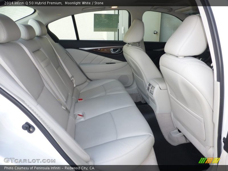 Moonlight White / Stone 2014 Infiniti Q 50 Hybrid Premium