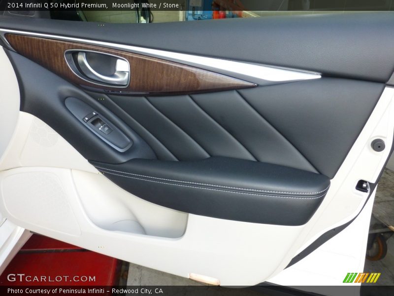 Moonlight White / Stone 2014 Infiniti Q 50 Hybrid Premium