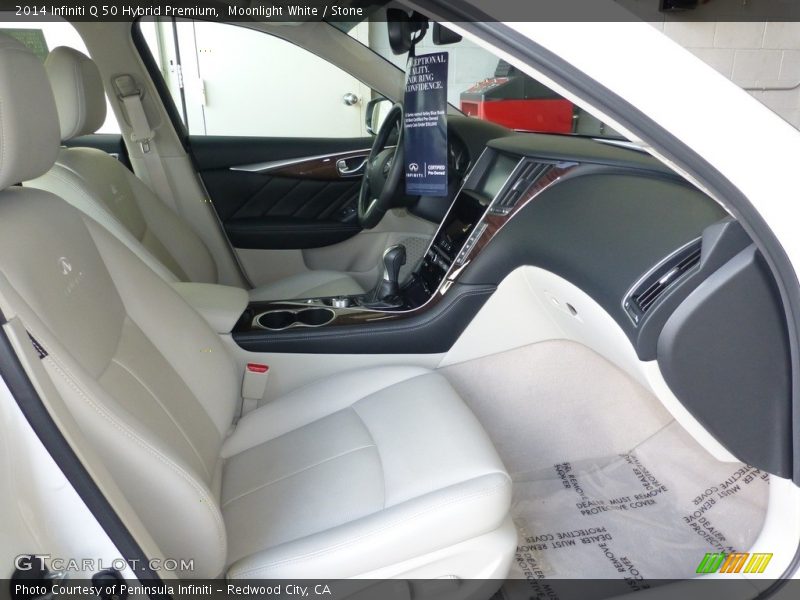Moonlight White / Stone 2014 Infiniti Q 50 Hybrid Premium