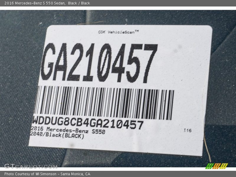 Black / Black 2016 Mercedes-Benz S 550 Sedan