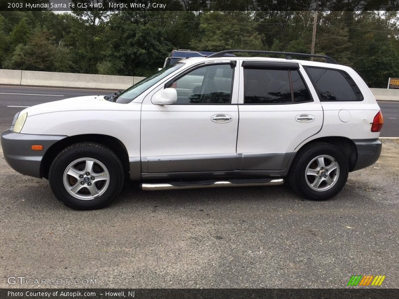 Nordic White / Gray 2003 Hyundai Santa Fe GLS 4WD